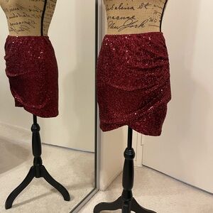 Windsor Red Sequin Skirt